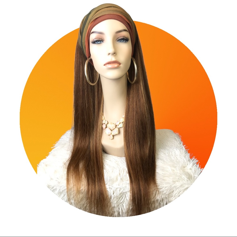 100% human hair head band wig thick density